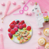 Frambozen en amandelen Waterverf Picnic Papieren Bordje