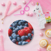 Frambozen en bosbessen papieren bordje (Feest)