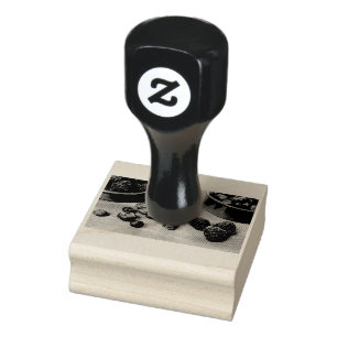 Frambozen en bosbessen 	rubberstempel