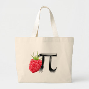 Frambozen en pi-symbool grote tote bag
