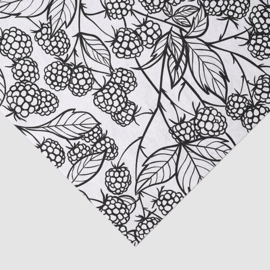 Frambozen handgetekend weefselpapier tissuepapier (Detail)