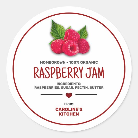 Frambozen inblikpot label (Voorkant)