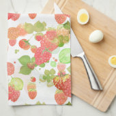 Frambozen naadloos patroon theedoek (Quarter Fold)