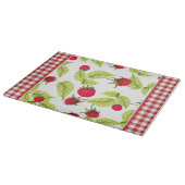 Frambozen op Red Gingham Snijplank (Hoek)