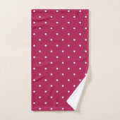 Frambozen Roos en witte stippen Bad Handdoek (Handdoek)