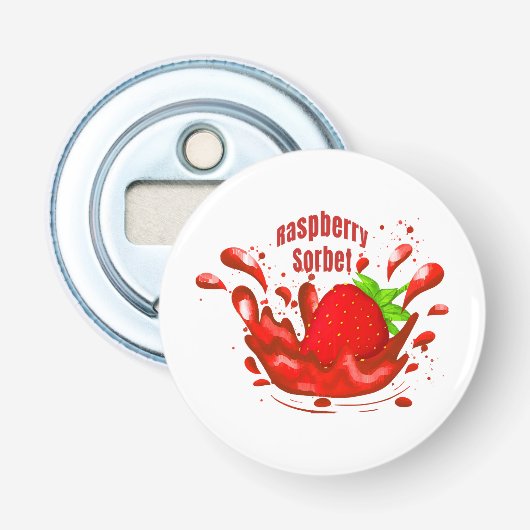 Frambozen Sorbet Button Flesopener (Voorkant)