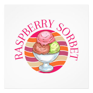 Frambozen Sorbet Foto Afdruk