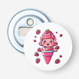 Frambozen sorbet Kawaii Button Flesopener