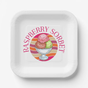 Frambozen Sorbet Papieren Bordje