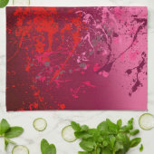 Frambozen stuiflawine: Abstracte spat kunst Theedoek (Gevouwen)
