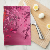 Frambozen stuiflawine: Abstracte spat kunst Theedoek (Quarter Fold)