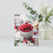 Frambozen Zomer Foto Briefkaart (Staand voorkant)