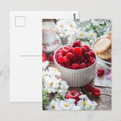 Frambozen Zomer Foto Briefkaart (Voorkant / Achterkant)