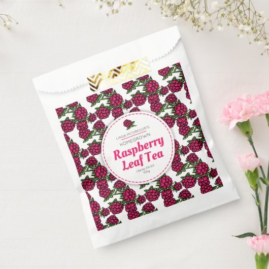 Frambozenblad thee bedankzakje (Gezegeld)