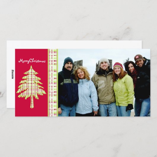 Frambozengewas en snowflake kerst feestdagenkaart (Voorkant / Achterkant)