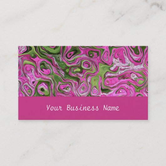 Frambozenroze, groen, zwart Visitekaartje (Voorkant)