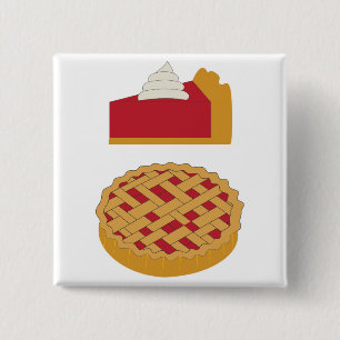 Frambozenvlaai Vierkante Button 5,1 Cm