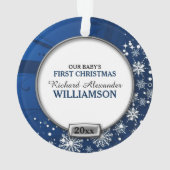 Frame bleu/argent 1er Noël du bébé (dos)
