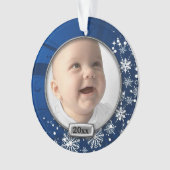 Frame bleu/argent 1er Noël du bébé (devant)