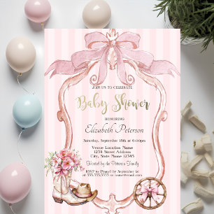 Frame Boog Cowgirl Westers Gestreept Baby Shower  Kaart