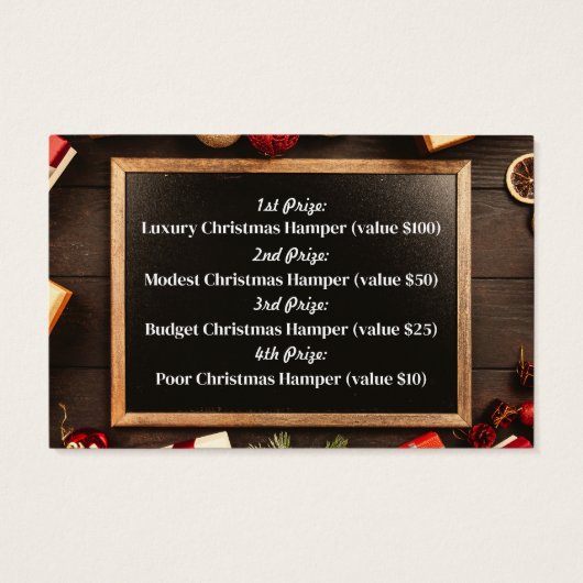 Frame de fête, Billets de raffle de fête de Noël (Dos)