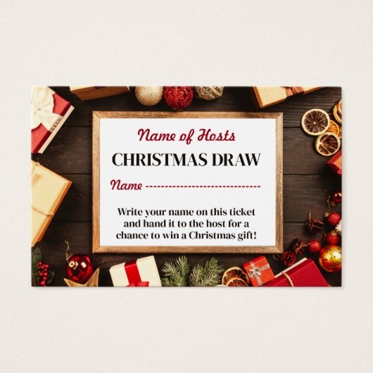 Frame de fête, Billets de raffle de fête de Noël (Devant)