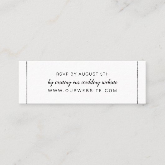 Frame de mariage argent rsvp mini carte en ligne (Devant)