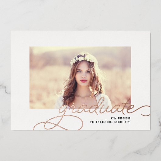 Frame de script d'huile | Faire-part d'obtention d (Recto)