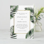 Frame d'or Faux avec Faire-part de mariage Palm (Debout devant)