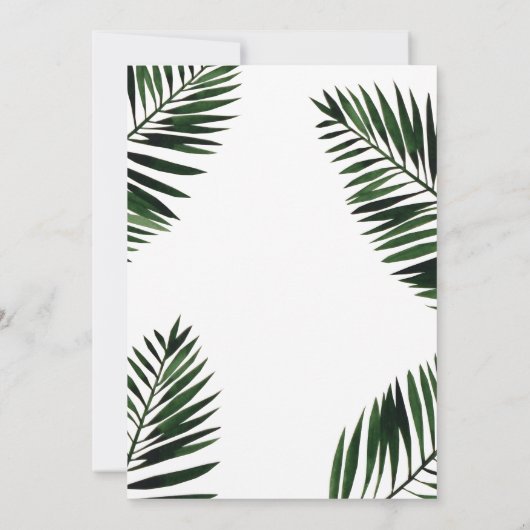 Frame d'or Faux avec Faire-part de mariage Palm (Dos)