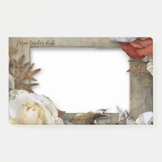 Frame Floral Fleur Extra Gros Post-it Notes (Devant)