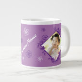 Frame Floral Purple & Blanc Jumbo Mug (Devant droit)