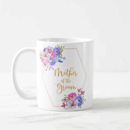 Frame florale Mère de la Groom Café Mug (Gauche)