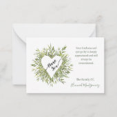 Frame Heart Willow Branches Sympathie Carte Merci (Devant)