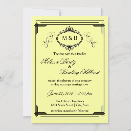 Frame Jaune - Faire-part de mariage (Devant)