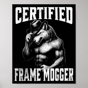 Frame moggen - grappige cringe alfawolf poster