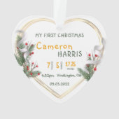 Frame Or 2 faces Bébé 1er Noël Holly & Pine (dos)