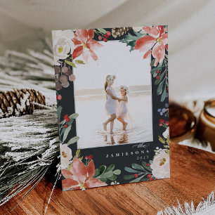 Frame Poinsettia   Carte photo de vacances