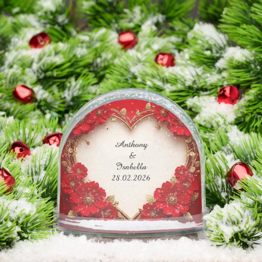 Frame rouge en forme de coeur avec Parties scintil (Noël)