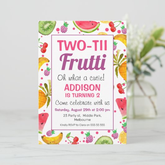Frame Two-tti Frutti 2e Invitation d'anniversaire (Debout devant)