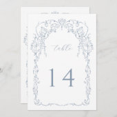 Frame victorien bleu Dusty Numéro de table (Devant / Derrière)