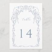 Frame victorien bleu Dusty Numéro de table (Devant)