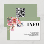 Frame with rhododendron branch and flowers wedding informatiekaartje (Voorkant / Achterkant)