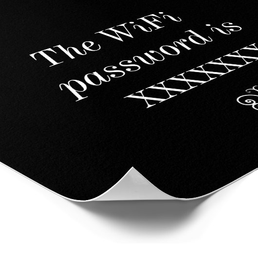 Frameable Poster voor WiFi-wachtwoord (Hoek)