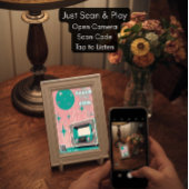 Framed 1950s Music Art Dementia Gift with QR Code