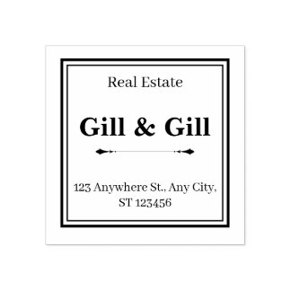 Framed Business Address Stamp with Company Name Rubberstempel