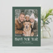 Framed Classic New Year Photo Feestdagenkaart (Staand voorkant)