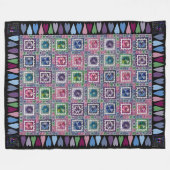 Framed Hearts Patchwork Fleece Blanket Deken (Voorkant (Horizontaal))