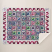 Framed Hearts Patchwork Fleece Deken (Voorkant (horizontaal))