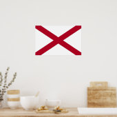 Framed print met vlag van Alabama, VS (Keuken)